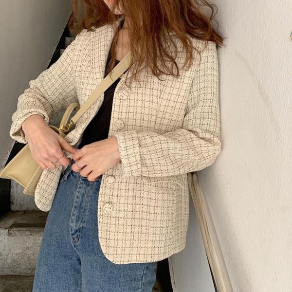women's jackets tweed plaid small fragrance short jacket autumn women elegant slim long sleeve v-neck fashion cardigan outerwear, Black;brown
women's jackets tweed plaid small fragrance short jacket autumn women elegant slim long sleeve v-neck fashion cardigan outerwear, Black;brown