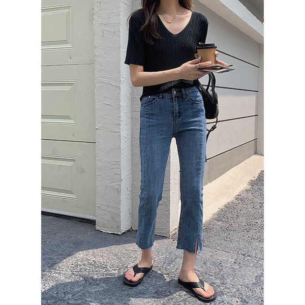 fashion jeans goming blue split women's stretch high waist slim summer straight loose capris r085h
fashion jeans goming blue split women's stretch high waist slim summer straight loose capris r085h