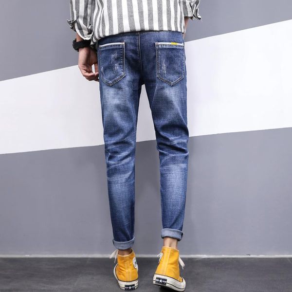 men's casual jeans cotton-containing micro-elastic tapered clothes denim pants men old edge grinding prewashed blue
men's casual jeans cotton-containing micro-elastic tapered clothes denim pants men old edge grinding prewashed blue