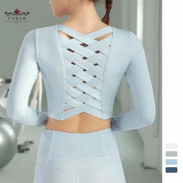 long sleeve yoga shirts running sportswear for women fitness gym tights breathable crop cross back quick dry t-shirts outfits, White;red
long sleeve yoga shirts running sportswear for women fitness gym tights breathable crop cross back quick dry t-shirts outfits, White;red
