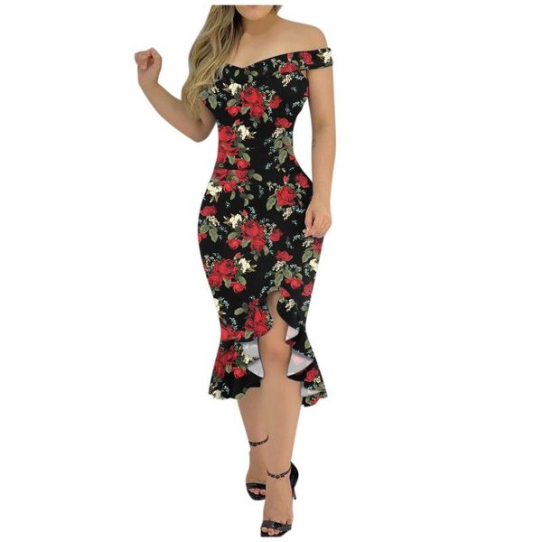 casual dresses 2021 summer women short sleeve printing polyester knee-length dress woman, Black;gray
casual dresses 2021 summer women short sleeve printing polyester knee-length dress woman, Black;gray