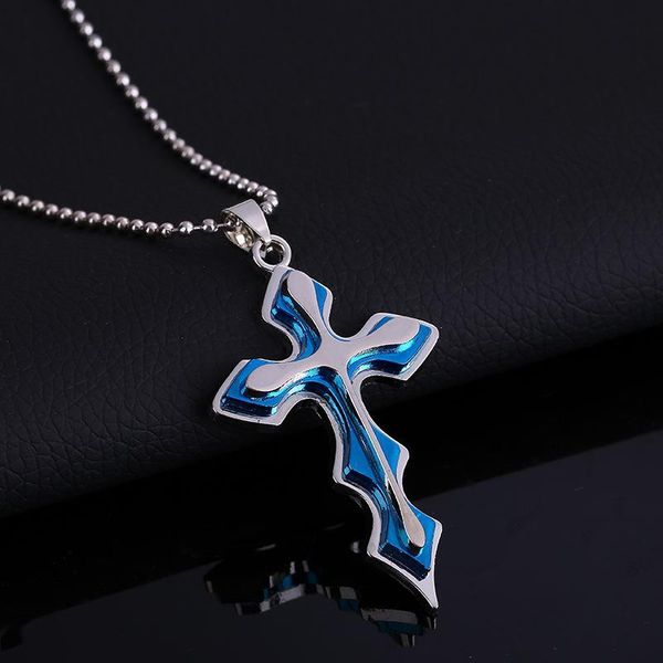 pendant necklaces fashion stainless steel cross blue silver color necklace for women men vintage chain long jewelry
pendant necklaces fashion stainless steel cross blue silver color necklace for women men vintage chain long jewelry