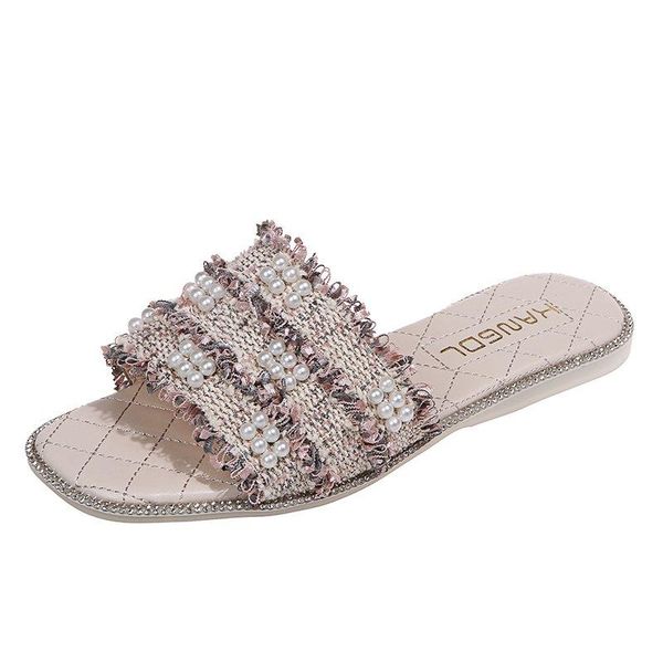 slippers fashion summer women's 2021 simple open-toed pearl embellishment casual small fresh, Black
slippers fashion summer women's 2021 simple open-toed pearl embellishment casual small fresh, Black