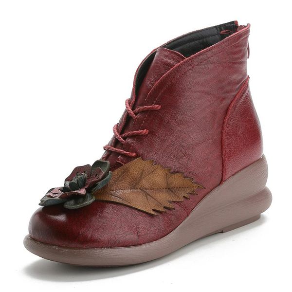 boots 2021 genuine leather women's ankle winter shoes retro flower for woman vintage outdoor platform wedge, Black
boots 2021 genuine leather women's ankle winter shoes retro flower for woman vintage outdoor platform wedge, Black