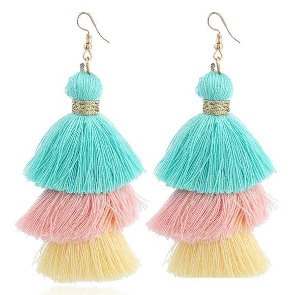 2021 new 9 colors handmade long tassels earring three layers colors match fringe ear drop bohemia style stud jewelry women wholesale, Silver
2021 new 9 colors handmade long tassels earring three layers colors match fringe ear drop bohemia style stud jewelry women wholesale, Silver