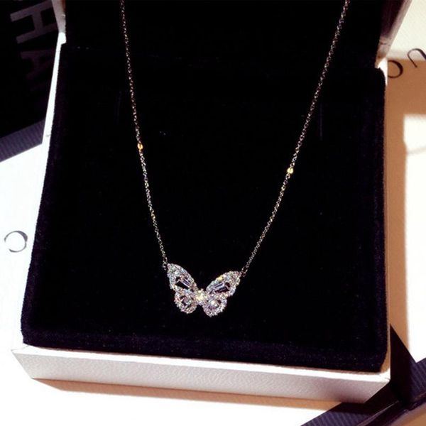 fashion chic zircon crystal butterfly female pendant necklace shiny wedding ball jewelry valentine's day gifts necklaces, Silver
fashion chic zircon crystal butterfly female pendant necklace shiny wedding ball jewelry valentine's day gifts necklaces, Silver