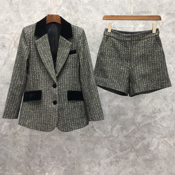 wool color matching suit coat shorts two-piece womens clothing autumn european goods new business suit 9r, White;black
wool color matching suit coat shorts two-piece womens clothing autumn european goods new business suit 9r, White;black