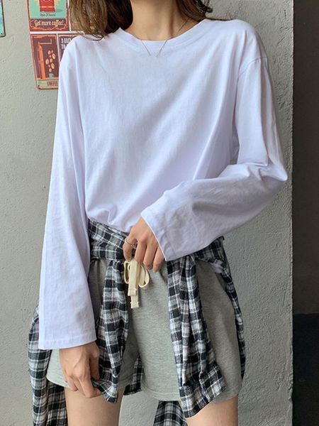women's t-shirt 2021 autumn korean fashion tshirt loose white cotton long sleeve basic harajuku bottoming tee female manimalist
women's t-shirt 2021 autumn korean fashion tshirt loose white cotton long sleeve basic harajuku bottoming tee female manimalist