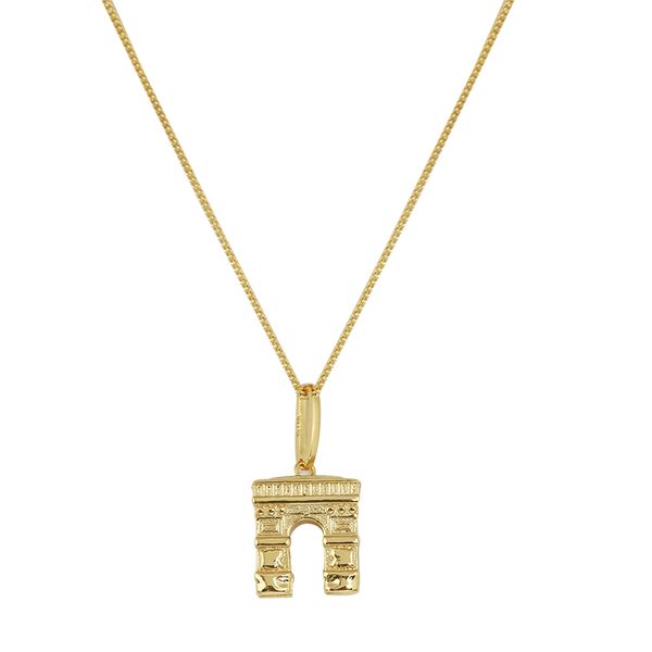 french retro style advanced ce sense arc de triomphe embossed pattern tide fashion line simple necklace female, Silver
french retro style advanced ce sense arc de triomphe embossed pattern tide fashion line simple necklace female, Silver