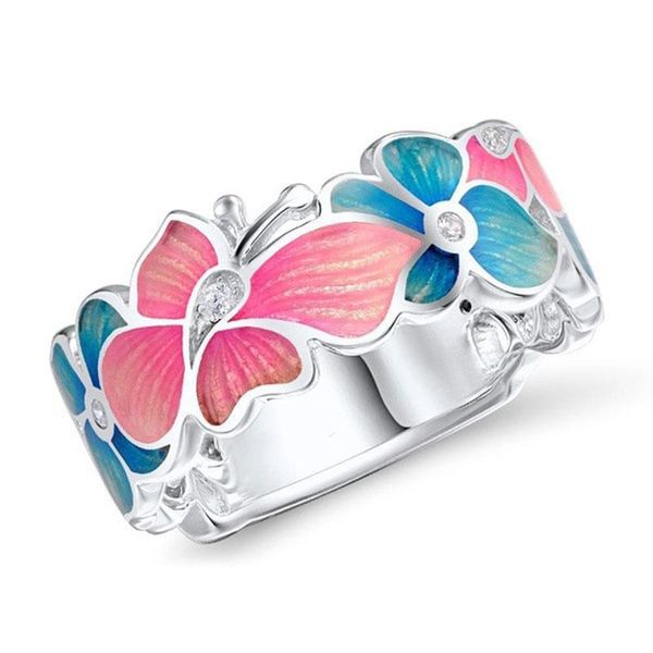 cluster rings fashion pink&blue color butterfly for women 2021 engagement silver jewelry ring size 5 6 7 8 9 10, Golden;silver
cluster rings fashion pink&blue color butterfly for women 2021 engagement silver jewelry ring size 5 6 7 8 9 10, Golden;silver