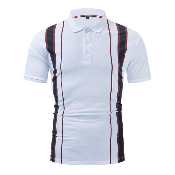 men's polos clothing summer short-sleeved stitching formal cotton lapel business shirt comfortable casual t-shirt, White;black 
men's polos clothing summer short-sleeved stitching formal cotton lapel business shirt comfortable casual t-shirt, White;black