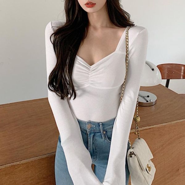 women's t-shirt womengaga korea 2021 spring summer square neck long sleeve bottomed slim women vintage clothes q98, White
women's t-shirt womengaga korea 2021 spring summer square neck long sleeve bottomed slim women vintage clothes q98, White
