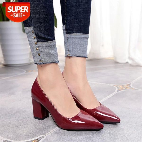 New Women Pumps Black High heels 7.5cm Lady Patent leather Shallow Thick with Autumn Pointed Single Shoes Slip-On Female #Y91G
New Women Pumps Black High heels 7.5cm Lady Patent leather Shallow Thick with Autumn Pointed Single Shoes Slip-On Female #Y91G