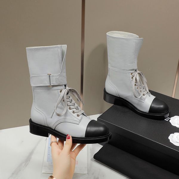 new luxurious designer women classic fashion boot cowhide short boots leather shoes235z, Black