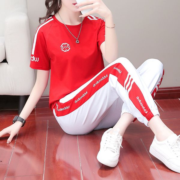 tracksuits sport suit casual wear sportswear women's summer 2021 korean fashion loose show thin cotton short sleeve two piece set, Gray
tracksuits sport suit casual wear sportswear women's summer 2021 korean fashion loose show thin cotton short sleeve two piece set, Gray