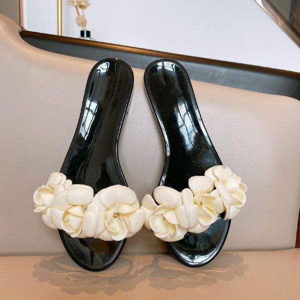 slippers fashion jelly shoes women camellia flower flat slides floral luxury design, Black
slippers fashion jelly shoes women camellia flower flat slides floral luxury design, Black