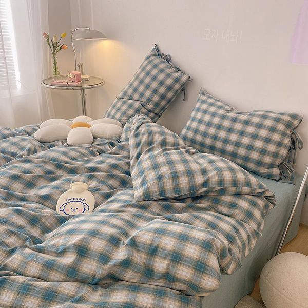 bedding sets korean retro set plaid duvet cover pillowcase girl heart bowknot simple pure cotton bedspread bed sheet
bedding sets korean retro set plaid duvet cover pillowcase girl heart bowknot simple pure cotton bedspread bed sheet