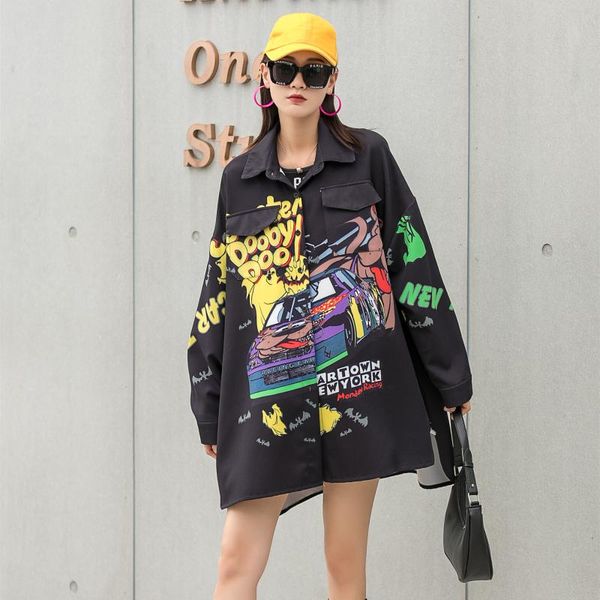 women's blouses & shirts plus size 2021 autumn creative digital printing loose long-sleeved women blouse female jacket coats, White
women's blouses & shirts plus size 2021 autumn creative digital printing loose long-sleeved women blouse female jacket coats, White