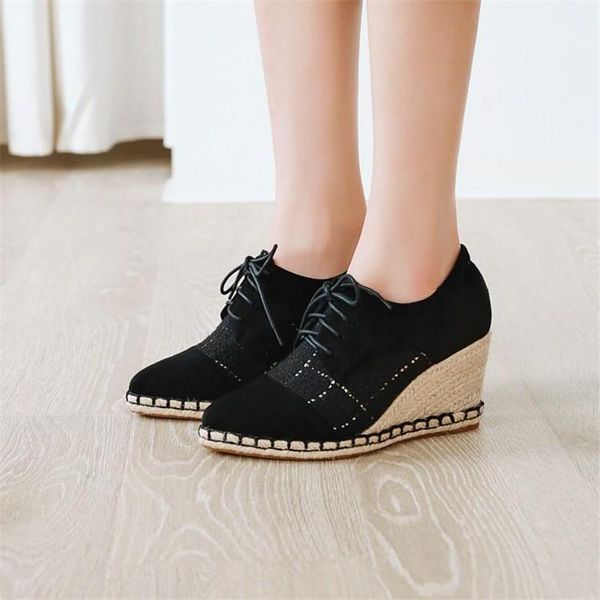 dress shoes pointed toe lady high heels wedge pumps large size 32-44 women fashion 2021 lace up wedges for woman, Black
dress shoes pointed toe lady high heels wedge pumps large size 32-44 women fashion 2021 lace up wedges for woman, Black