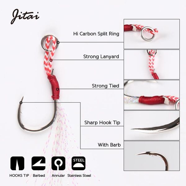 pcs/lot jig fishing hooks metal stainless steel assist bait line split ring for saltwater 12 14 16 18 size
pcs/lot jig fishing hooks metal stainless steel assist bait line split ring for saltwater 12 14 16 18 size