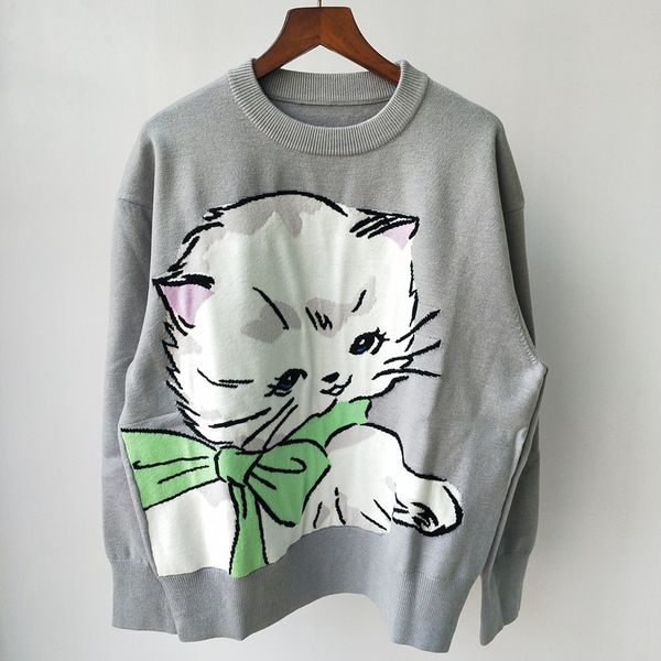 1228 2022 milan style spring summer brand same style sweater print long sleeve crew new white yellow pullover women clothes qianli, White;black
1228 2022 milan style spring summer brand same style sweater print long sleeve crew new white yellow pullover women clothes qianli, White;black