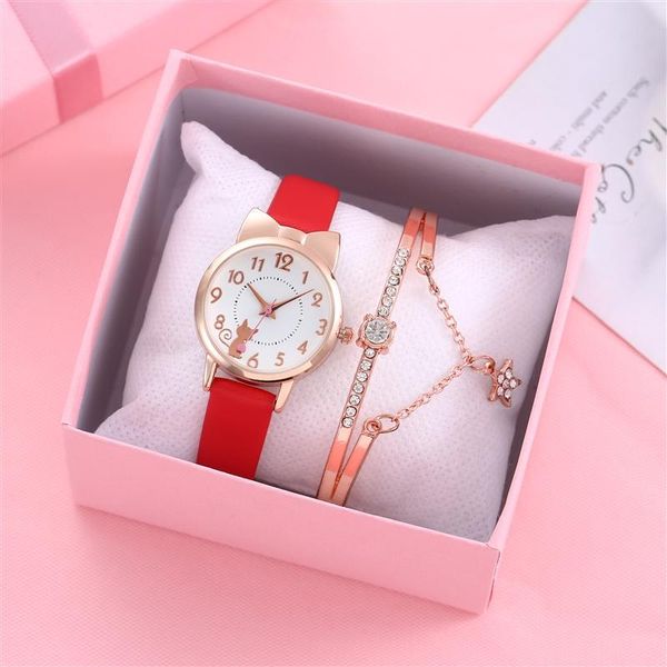 wristwatches 2021 children's watch gril + cat wtach box pink bracelet set kids birthday gift student watches lady, Slivery;brown
wristwatches 2021 children's watch gril + cat wtach box pink bracelet set kids birthday gift student watches lady, Slivery;brown