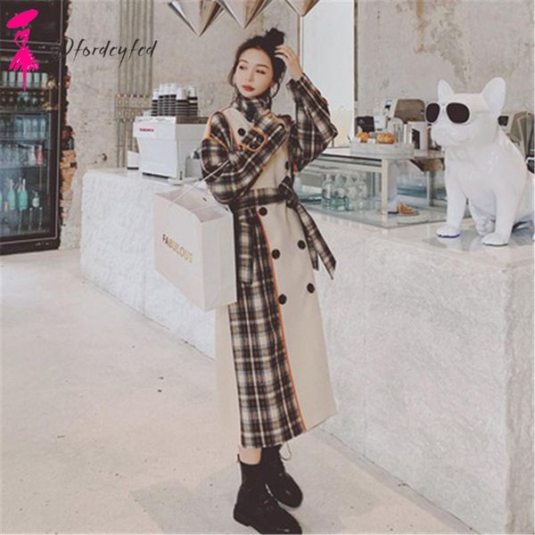 women's trench coats 2021 autumn winter fur coat women clothes plaid mid-length design niche french thick woolen z594, Tan;black
women's trench coats 2021 autumn winter fur coat women clothes plaid mid-length design niche french thick woolen z594, Tan;black