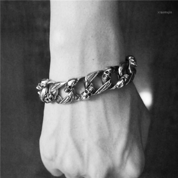 charm bracelets drop ship double line skull bracelet 316l stainless steel fashion jewelry men biker feather, Golden;silver
charm bracelets drop ship double line skull bracelet 316l stainless steel fashion jewelry men biker feather, Golden;silver