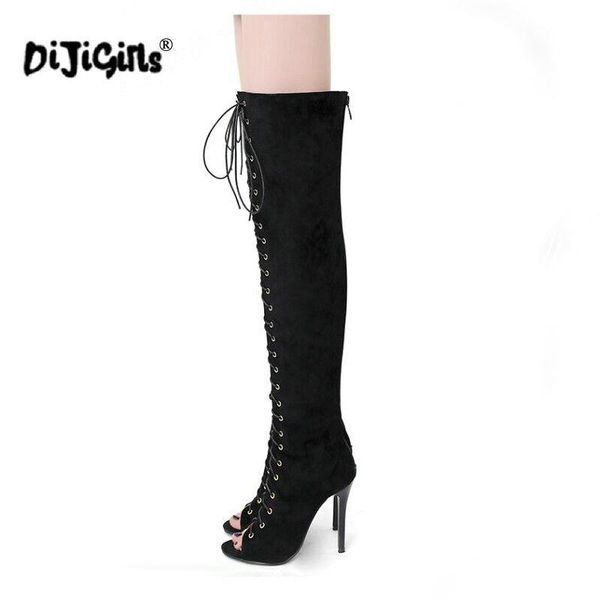 boots dijigirls brand peep toe lace up gladiator over the knee high heels women pumps night club openwork, Black
boots dijigirls brand peep toe lace up gladiator over the knee high heels women pumps night club openwork, Black