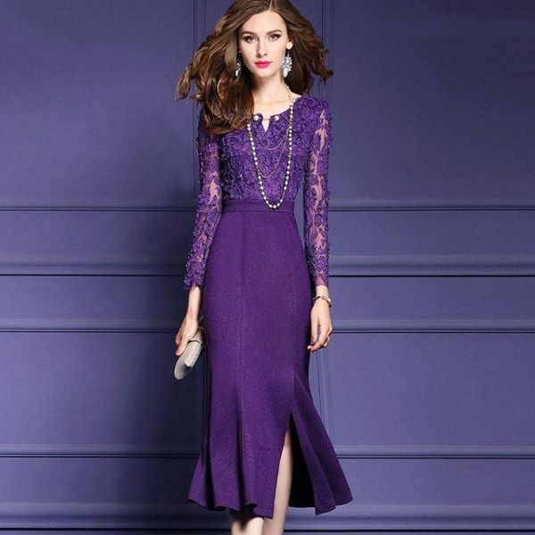 casual dresses elegant women designer embroidery mesh patchwork evening party trumpet dress long sleeve clothes robe femme purple vesti, Black;gray
casual dresses elegant women designer embroidery mesh patchwork evening party trumpet dress long sleeve clothes robe femme purple vesti, Black;gray