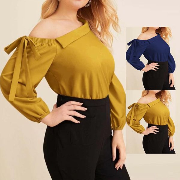 autumn women skew collar 4xl big size slim blouses off shoulder backless long sleeve female casual solid bow blouse women's & shir, White
autumn women skew collar 4xl big size slim blouses off shoulder backless long sleeve female casual solid bow blouse women's & shir, White