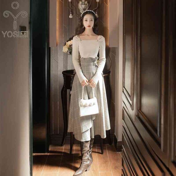 yosimi women two piece outfits vintage spring beige full sleeve pullover sweater and plaid skirt mid-calf 2 sets suit 210604, White
yosimi women two piece outfits vintage spring beige full sleeve pullover sweater and plaid skirt mid-calf 2 sets suit 210604, White