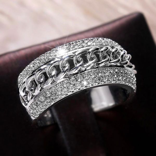 wedding rings trendy female white zircon stone ring classic silver color engagement luxury crystal hollow chain for women, Slivery;golden
wedding rings trendy female white zircon stone ring classic silver color engagement luxury crystal hollow chain for women, Slivery;golden