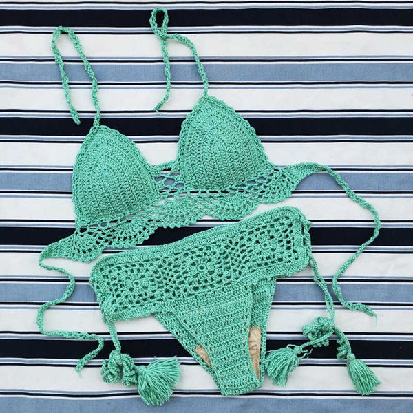 swimwear handmade crochet push up bikini set women crop beach swimsuit suit, White;black
swimwear handmade crochet push up bikini set women crop beach swimsuit suit, White;black