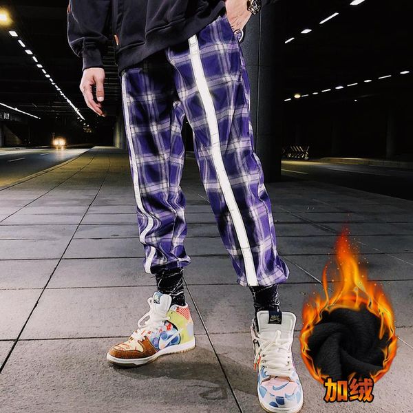 men's pants hip hop reflective lattice cargo mens plus velvet tactical pocket trouser casual streetwear loose running patchwork, Black 
men's pants hip hop reflective lattice cargo mens plus velvet tactical pocket trouser casual streetwear loose running patchwork, Black