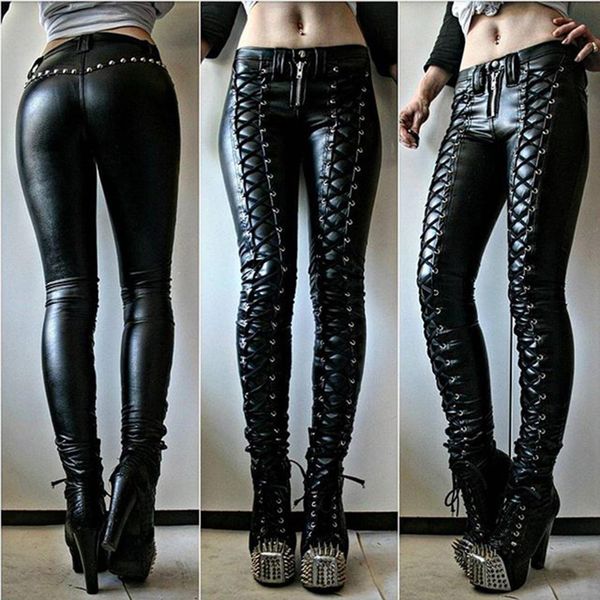 steampunk faux leather carnival women capri party skinny button trousers mujer pantalones, Black;white
steampunk faux leather carnival women capri party skinny button trousers mujer pantalones, Black;white