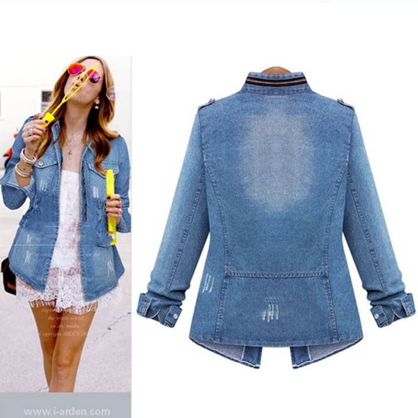 sales autumn women blue denim coats fashion slim waist zipper long sleeves buttons pockets lady streetwear casual jackets, Black;brown
sales autumn women blue denim coats fashion slim waist zipper long sleeves buttons pockets lady streetwear casual jackets, Black;brown