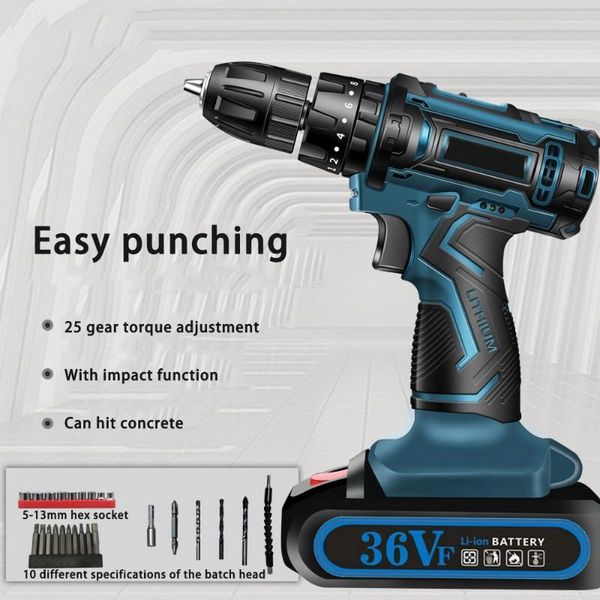 professiona electric drills hand drill impact 16.8v/36vf lithium battery hammer screwdriver household tools
professiona electric drills hand drill impact 16.8v/36vf lithium battery hammer screwdriver household tools