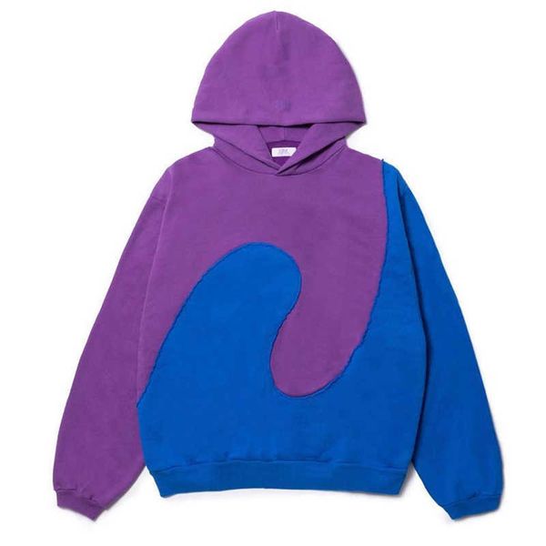 men's hoodies erl blue purple stitching wash thickened plush 520g hoodie pullover loose sweater, Black
men's hoodies erl blue purple stitching wash thickened plush 520g hoodie pullover loose sweater, Black
