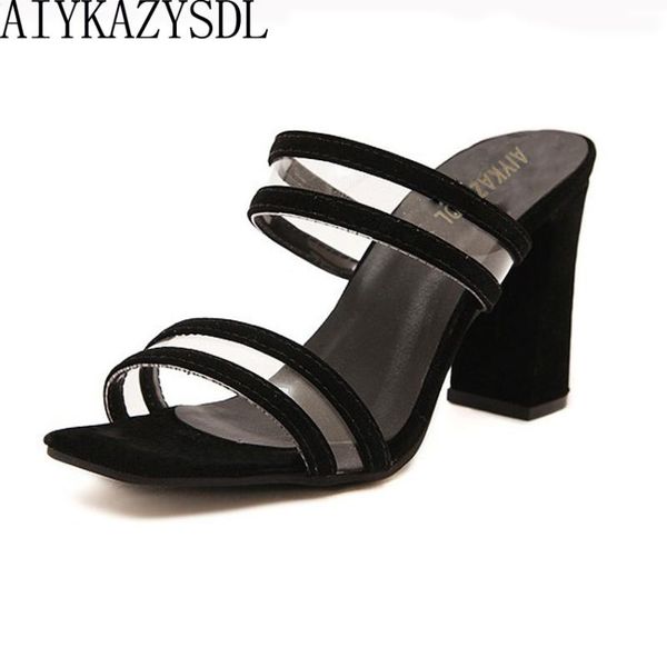 summer concsie sandals women open toe pvc clear transparent high heel block heels mules slides shoes woman, Black
summer concsie sandals women open toe pvc clear transparent high heel block heels mules slides shoes woman, Black