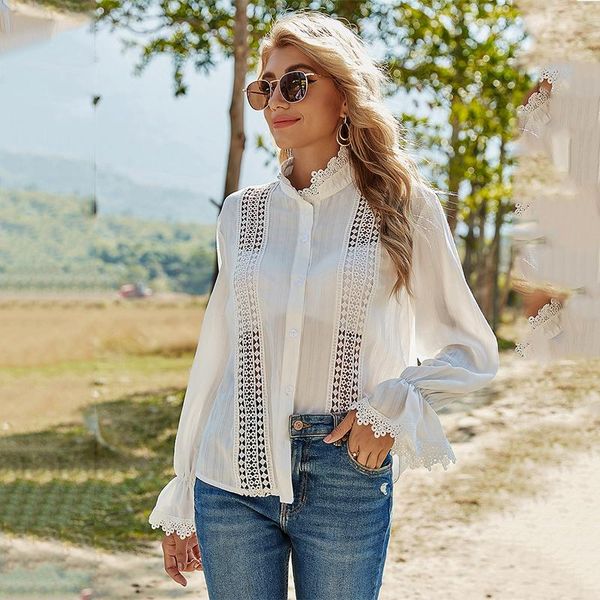 women's blouses & shirts white women hollow out semi see through trumpet sleeves work elegant vintage female blouse spring top
women's blouses & shirts white women hollow out semi see through trumpet sleeves work elegant vintage female blouse spring top