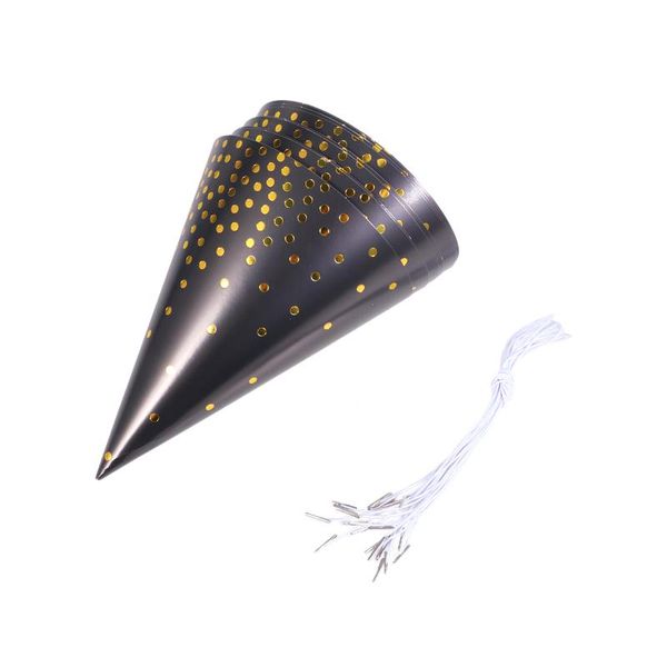 party hats 10pcs black color with golden dot pattern birthday hat supplies 
party hats 10pcs black color with golden dot pattern birthday hat supplies