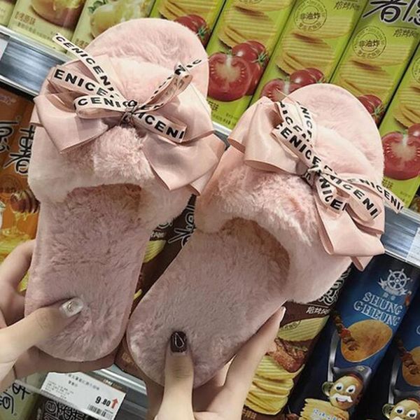slippers winter home women warm cotton bow plush for indoor mute non-slip soft bottom floor shoes sy767, Black
slippers winter home women warm cotton bow plush for indoor mute non-slip soft bottom floor shoes sy767, Black