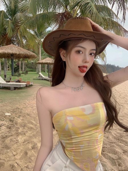 women's blouses & shirts coigarsam print korean blouse women summer backless strapless spaghetti strap blusas womens and green yellow, White
women's blouses & shirts coigarsam print korean blouse women summer backless strapless spaghetti strap blusas womens and green yellow, White
