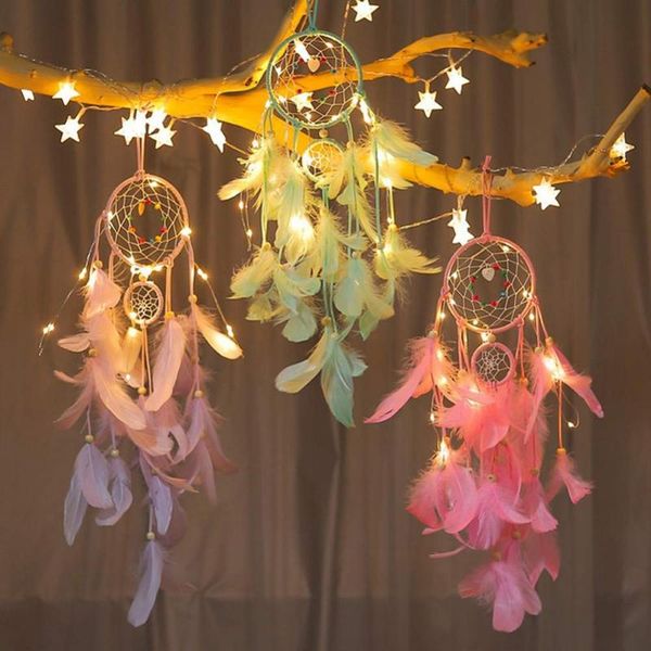 lighting dream catcher hanging diy led lamp feather crafts wind chimes girl bedroom romantic decoration gift decorative objects & figurines
lighting dream catcher hanging diy led lamp feather crafts wind chimes girl bedroom romantic decoration gift decorative objects & figurines