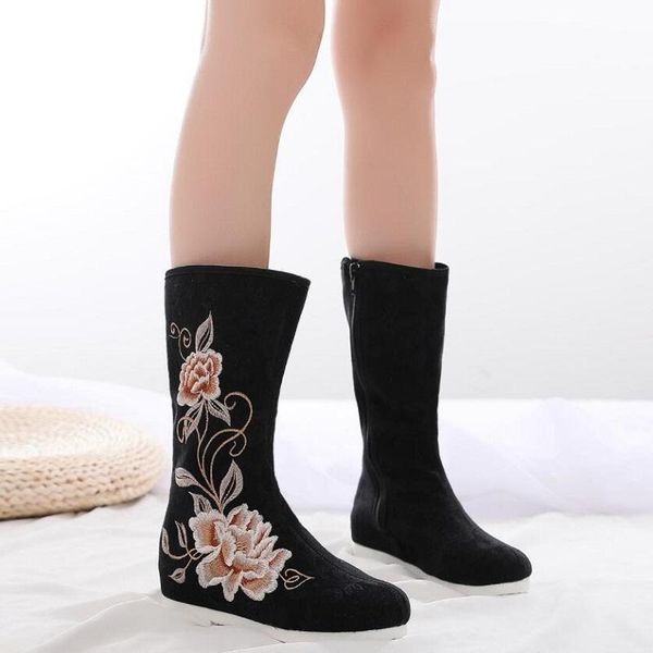 boots spring autumn china style wedges height increasing embroider flowers cotton fabric women mid-calf equestrian 20210609, Black
boots spring autumn china style wedges height increasing embroider flowers cotton fabric women mid-calf equestrian 20210609, Black