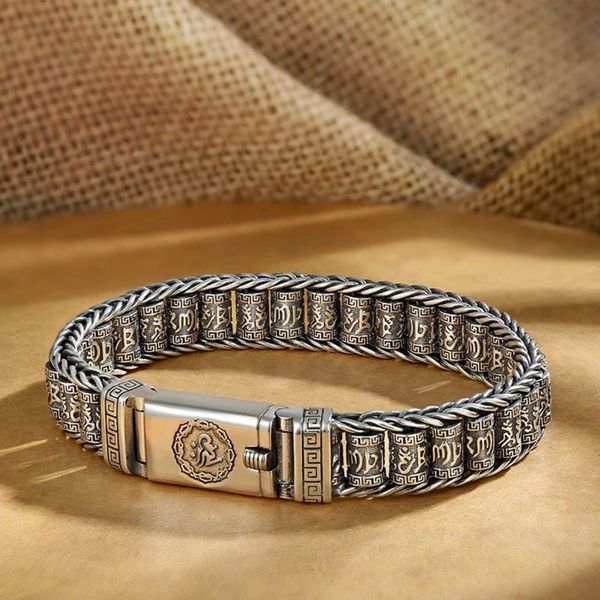 handgemaakte creatieve passepartout gebedsmolen armband heren sterling zilver vrouwelijke overdracht kralen zes-karakter mantra retro, Golden;silver
handgemaakte creatieve passepartout gebedsmolen armband heren sterling zilver vrouwelijke overdracht kralen zes-karakter mantra retro, Golden;silver