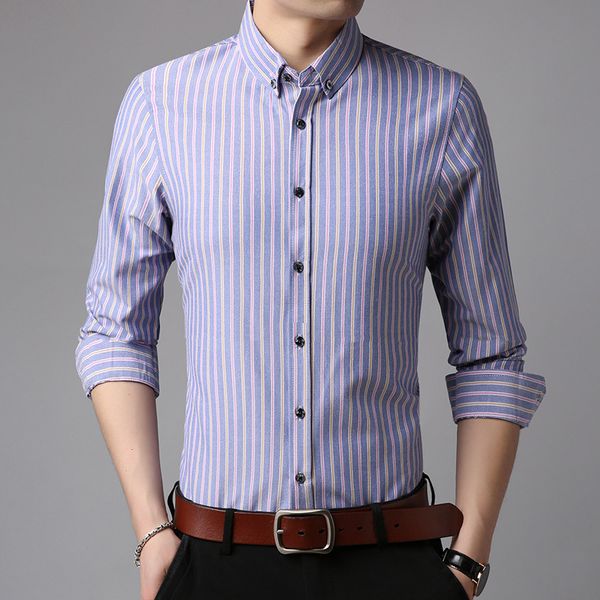 2021 spring men's shirt business stripe long sleeve professional cotton casual slim, White;black
2021 spring men's shirt business stripe long sleeve professional cotton casual slim, White;black