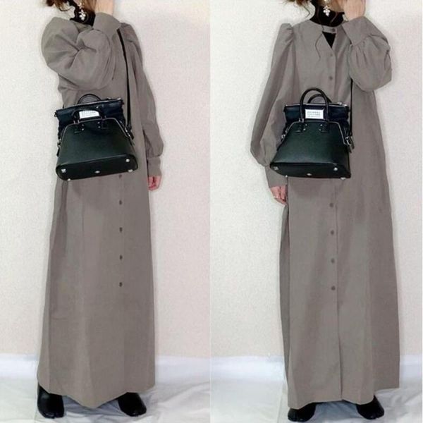 casual dresses fashion women 2021 autumn plain office lady long puff sleeve single-breasted a-line ankle-length female dress, Black;gray
casual dresses fashion women 2021 autumn plain office lady long puff sleeve single-breasted a-line ankle-length female dress, Black;gray