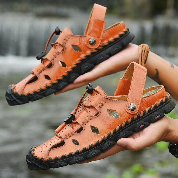 sandals summer 2021 men's baotou leather and slippers men drive to wear dual-purpose hole, Black
sandals summer 2021 men's baotou leather and slippers men drive to wear dual-purpose hole, Black